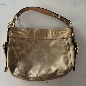 Y2K Coach Signature canvas gold shoulder bag style 13499